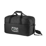Branded sports bag made from recycled plastic, RPET Urban dark grey colour image with logo 4