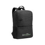 Recycled laptop backpack with padded pockets, 15.6'' dark grey colour image with logo