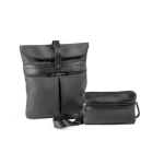 Black microfiber daypack, foldable into two sizes, Versatile black colour