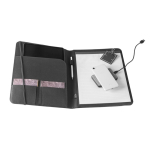 Document folder with elastic closure & compartments black colour fourth view