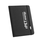 Document folder with elastic closure & compartments black colour image with logo