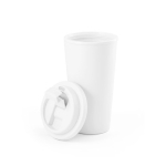Double-walled coffee mug to go made of PP, 500ml white colour third view