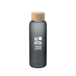 Matte glass bottle with bamboo lid, 500ml main view