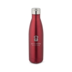 Vacuum-insulated stainless steel bottle, 500 ml red colour image with logo