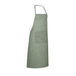 Recycled cotton apron with pocket, 140 g/m2 dark green colour
