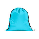 Promotional drawstring bag made of recycled plastic light blue colour