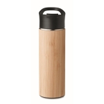 Double-walled stainless steel thermos with bamboo, 450 ml wood colour second view