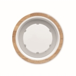 Bottle with leak-proof bamboo cap and handle, 500 ml transparent colour