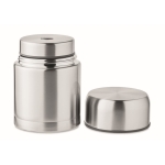 Double-walled steel food container with lid, 800 ml matt silver colour second view