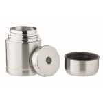 Double-walled steel food container with lid, 800 ml matt silver colour third view