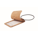 Cork luggage tag for tour operators printed with your logo beige colour