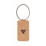 Cork luggage tag for tour operators printed with your logo beige colour fourth main view