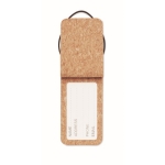 Cork luggage tag for tour operators printed with your logo beige colour sixth view