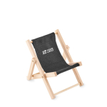 Original mobile phone stand in a deck chair shape black colour view with print area