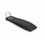 Rectangular felt keyring dark grey colour