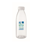 Plastic bottle made of RPET, BPA free, in many colours, 500 ml transparent colour view with print area