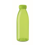 Plastic bottle made of RPET, BPA free, in many colours, 500 ml transparent lime colour
