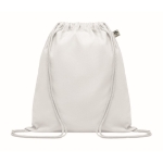 High-quality drawstring bag made of organic cotton, 140 g/m2 white colour