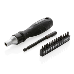 Branded screwdriver with steel bits black colour