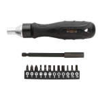 Branded screwdriver with steel bits black colour
