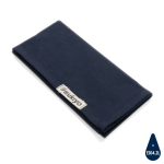 Set of 4 recycled cotton table napkins, 45 × 45 cm navy-blue colour