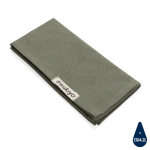 Set of 4 recycled cotton table napkins, 45 × 45 cm dark green colour