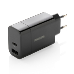 30 W wall adapter for ultra-fast charging, Philips black colour