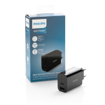 30 W wall adapter for ultra-fast charging, Philips black colour