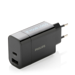 30 W wall adapter for ultra-fast charging, Philips black colour
