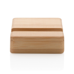 Bamboo square bamboo office phone stand brown colour fourth view