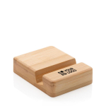 Bamboo square bamboo office phone stand brown colour printing view