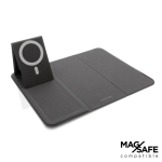 Foldable mouse pad with wireless charger black colour