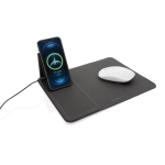 Foldable mouse pad with wireless charger black colour