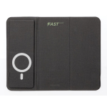 Foldable mouse pad with wireless charger black colour