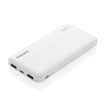 Long-lasting power bank with dual USB, 10,000 mAh, Philips white colour