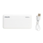 Long-lasting power bank with dual USB, 10,000 mAh, Philips white colour