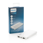 Long-lasting power bank with dual USB, 10,000 mAh, Philips white colour