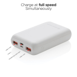 Fast-charging external battery, up to 3 devices, 10,000 mAh, Alameda white colour