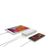 Long-lasting power bank with fast charge, 20,000 mAh white colour