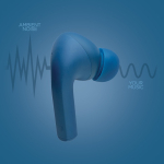 Durable noise-cancelling headphones with mic blue colour