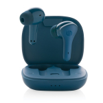 Compact high-quality earbuds with touch control blue colour