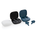 Compact high-quality earbuds with touch control blue colour