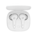 Compact high-quality earbuds with touch control white colour fifth view