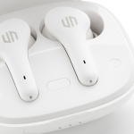 Compact high-quality earbuds with touch control white colour ninth view