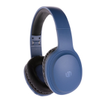 Wireless headphones with long battery life and bass button blue colour