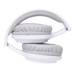 Wireless headphones with long battery life and bass button white colour