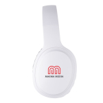 Wireless headphones with long battery life and bass button white colour
