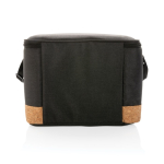 Branded cooler bag with cork detail, holds 12 cans black colour fourth view