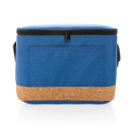 Branded cooler bag with cork detail, holds 12 cans blue colour