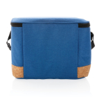 Branded cooler bag with cork detail, holds 12 cans blue colour